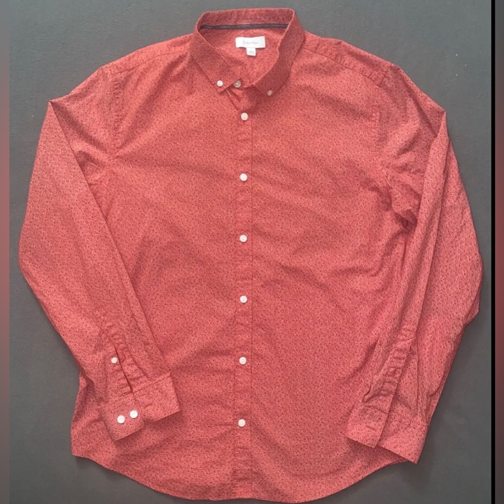 Calvin Klein Men Button Up Long Sleeve Shirt Pink L used in very good condition